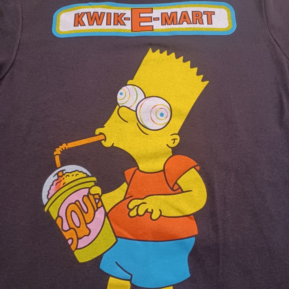 NEW The Simpsons Bart Kwik-E-Mart Squishee Graphic T-Shirt Black Mens Medium - Picture 2 of 7